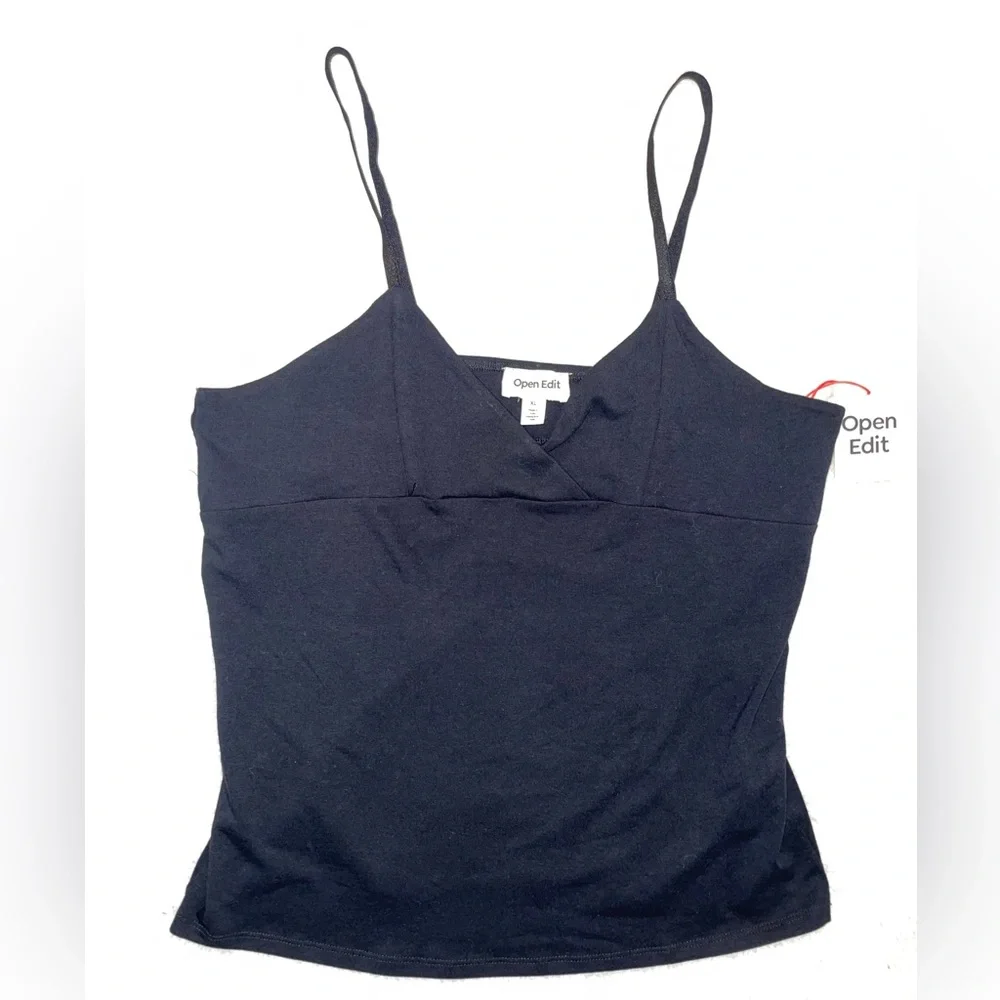 Open Edit black spaghetti‎ strap vneck tank - Picture 3 of 5